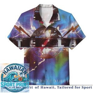 Tesla Heavy Metal Band Mechanical Resonance Hawaiian Shirt