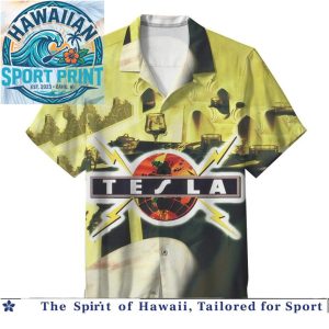 Tesla Heavy Metal Band Mechanical Resonance Hawaiian Shirt