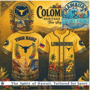 Texas Longhorns Colombian Heritage Night Baseball Jersey