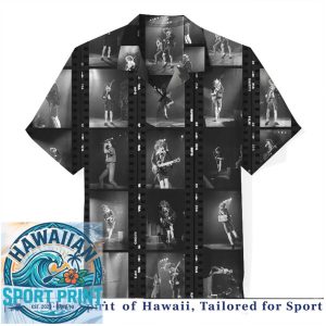 The Clash Black And White Film Strip Concert Rock Music Hawaiian Shirt
