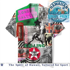 The Clash London Calling Punk Rock Band Collage Music Hawaiian Shirt