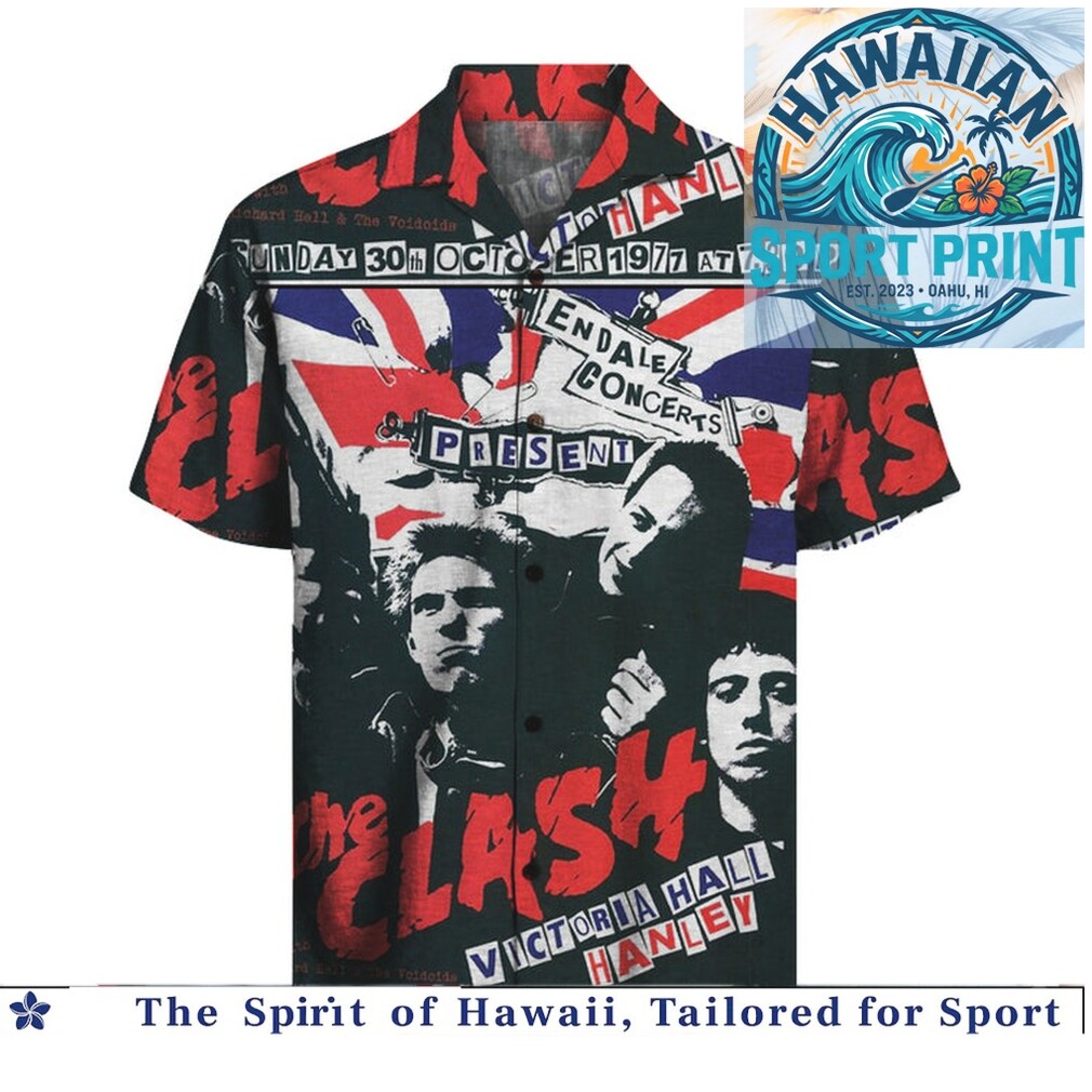 The Clash Punk Rock Band Concert British Flag Hawaiian Shirt The Clash Punk Rock Band Concert British Flag Hawaiian Shirt