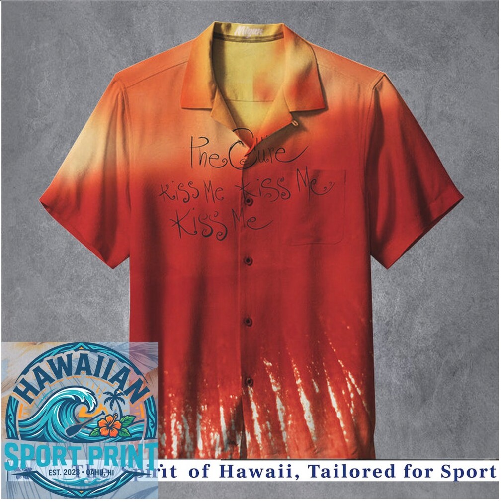 The Cure Kiss Me Red Tie Dye Music Band Retro Hawaiian Shirt The Cure Kiss Me Red Tie Dye Music Band Retro Hawaiian Shirt