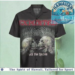 The Exploited Punk Rock Band Skulls Heavy Metal Music Hawaiian Shirt
