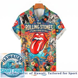 The Rolling Stones Band Tongue Logo Vintage Retro Music Hawaiian Shirt