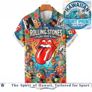 The Rolling Stones Band Tongue Logo Vintage Retro Music Hawaiian Shirt