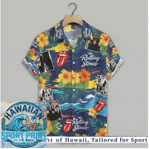 The Rolling Stones Band Tropical Flowers Classic Rock Hawaiian Shirt