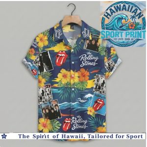 The Rolling Stones Band Tropical Flowers Classic Rock Hawaiian Shirt
