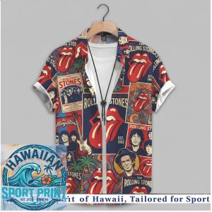 The Rolling Stones Band Vintage Tour Posters Classic Rock Hawaiian Shirt