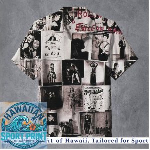 The Rolling Stones Exile on Main St Vintage Photo Collage Hawaiian Shirt