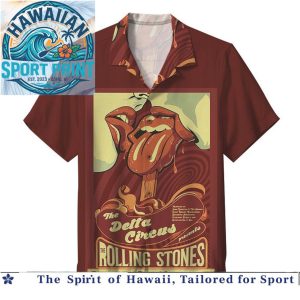The Rolling Stones Rock Band Tongue Logo Vintage Tour Hawaiian Shirt