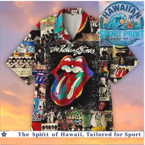 The Rolling Stones Tongue Logo Classic Rock Band Hawaiian Shirt