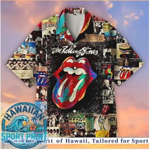 The Rolling Stones Tongue Logo Vintage Music Band Summer Hawaiian Shirt