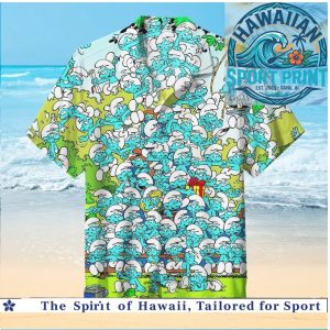 The Smurfs Cartoon Character Group All Over Print Hawaiian Shirt