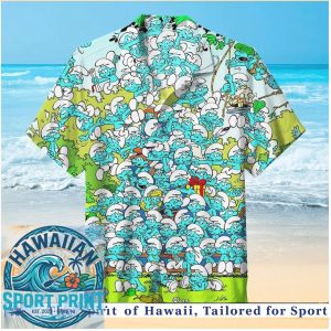 The Smurfs Cartoon Character Group All Over Print Hawaiian Shirt
