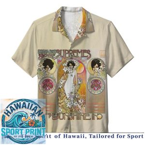 The Supremes Motown Girl Group Vintage Album Cover Hawaiian Shirt
