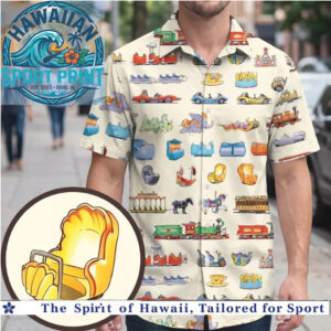 Theme Park Rides Roller Coaster Amusement Summer Hawaiian Shirt