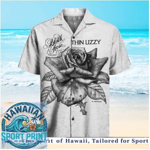 Thin Lizzy Black Rose Classic Rock Band Floral Hawaiian Shirt