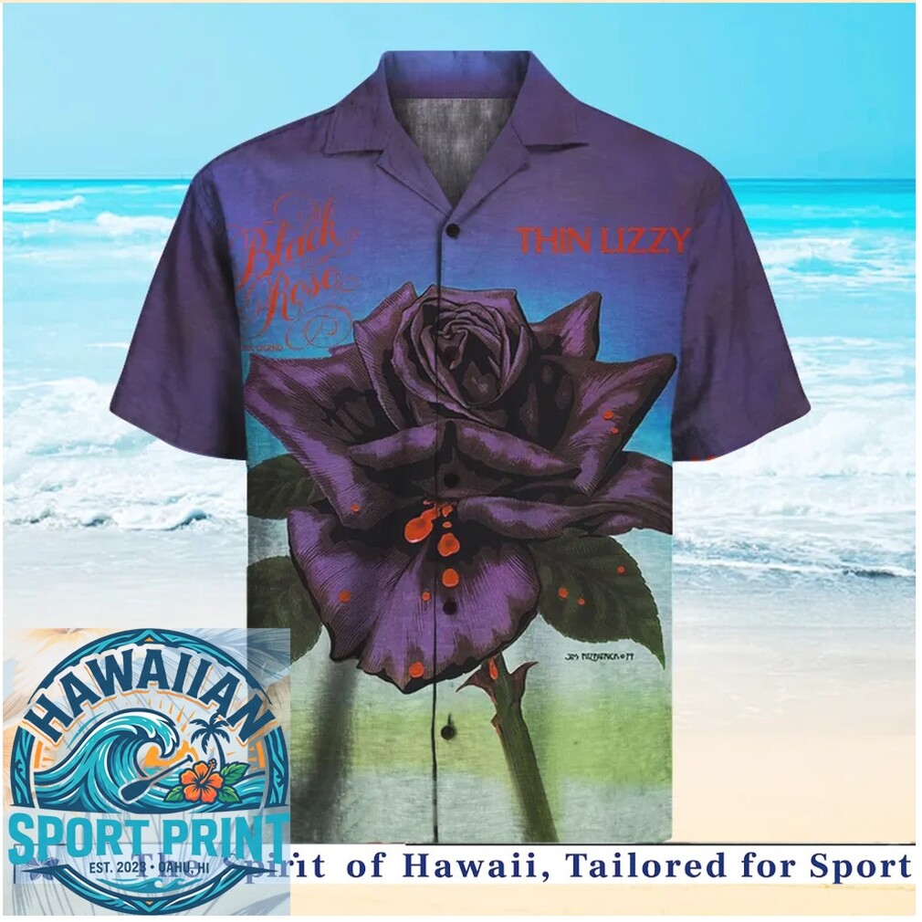 Thin Lizzy Black Rose Rock Band Music Tropical Hawaiian Shirt Thin Lizzy Black Rose Rock Band Music Tropical Hawaiian Shirt