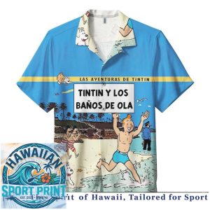 Tintin And Snowy Beach Vacation Comic Style Hawaiian Shirt