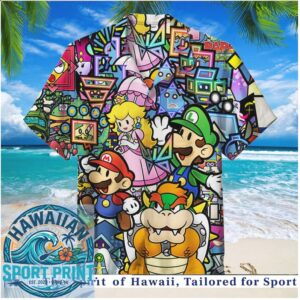 Toronto Blue Jays Baseball & Super Mario Graffiti Mashup Hawaiian Shirt