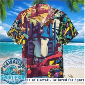 Transformers Optimus Prime Retro Robot Action Graphic Hawaiian Shirt