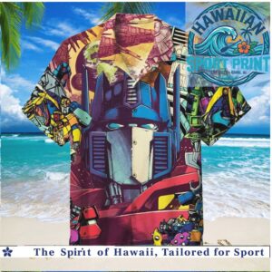 Transformers Optimus Prime Retro Robot Action Graphic Hawaiian Shirt