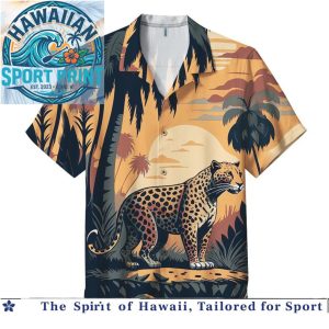 Tropical Jungle Animal Beach Sunset Vacation Hawaiian Shirt