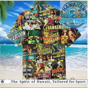 Universal Classic Monsters Horror Movie Retro Vintage Hawaiian Shirt