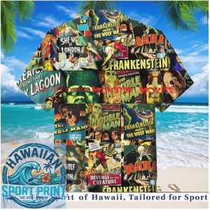 Universal Classic Monsters Horror Movie Retro Vintage Hawaiian Shirt