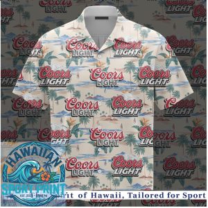 Coors Light Beer Palm Tree Beach Party Summer Hawaiian Shirt