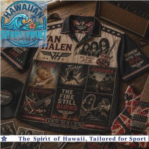 Van Halen Classic Rock Vintage Guitar Art Hawaiian Shirt