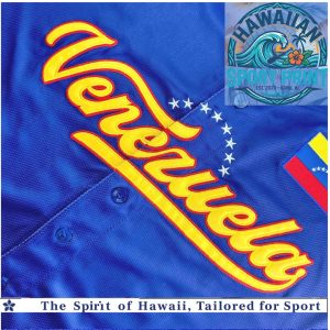 Venezuela Flag Custom Name Blue Red Baseball Jersey