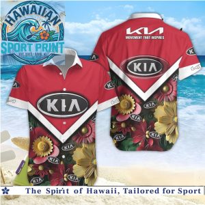 Vibrant Floral KIA Logo Performance Car Brand Hawaiian Shirt