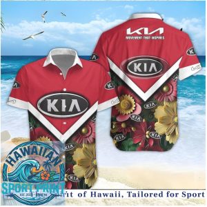 Vibrant Floral KIA Logo Performance Car Brand Hawaiian Shirt