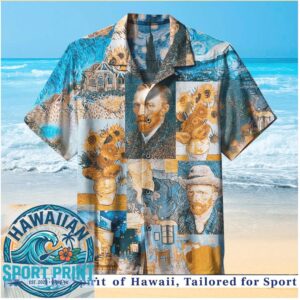 Vincent Van Gogh Starry Night Sunflowers Art Masterpiece Hawaiian Shirt