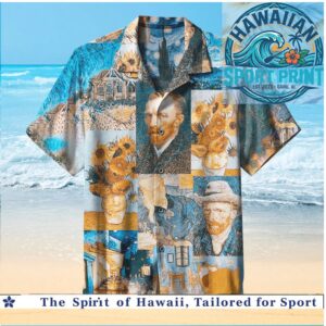 Vincent Van Gogh Starry Night Sunflowers Art Masterpiece Hawaiian Shirt