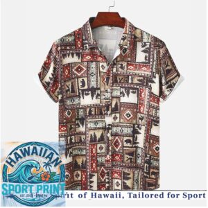 Vintage Aztec Tribal Pattern Boho Native Ethnic Hawaiian Shirt