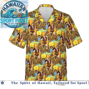 Vintage Cartoon Beast Characters Tropical Hawaiian Shirt