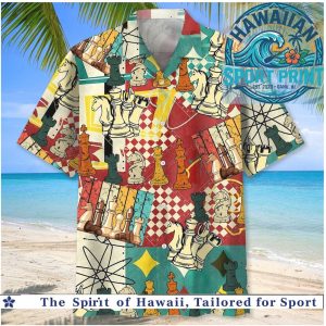 Vintage Chess Game Pieces Tropical Summer Hawaiian Shirt