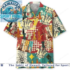 Vintage Chess Game Pieces Tropical Summer Hawaiian Shirt