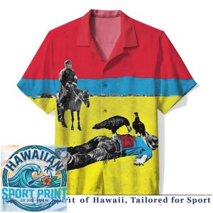 Vintage Dark Art Western Illustration Graphic Design Hawaiian Shirt
