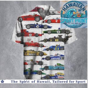 Vintage Formula 1 Racing Cars Retro Motorsport Hawaiian Shirt