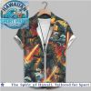 Godzilla Kaiju Monsters Vintage Blue Toile Hawaiian Shirt Godzilla Kaiju Monsters Vintage Blue Toile Hawaiian Shirt