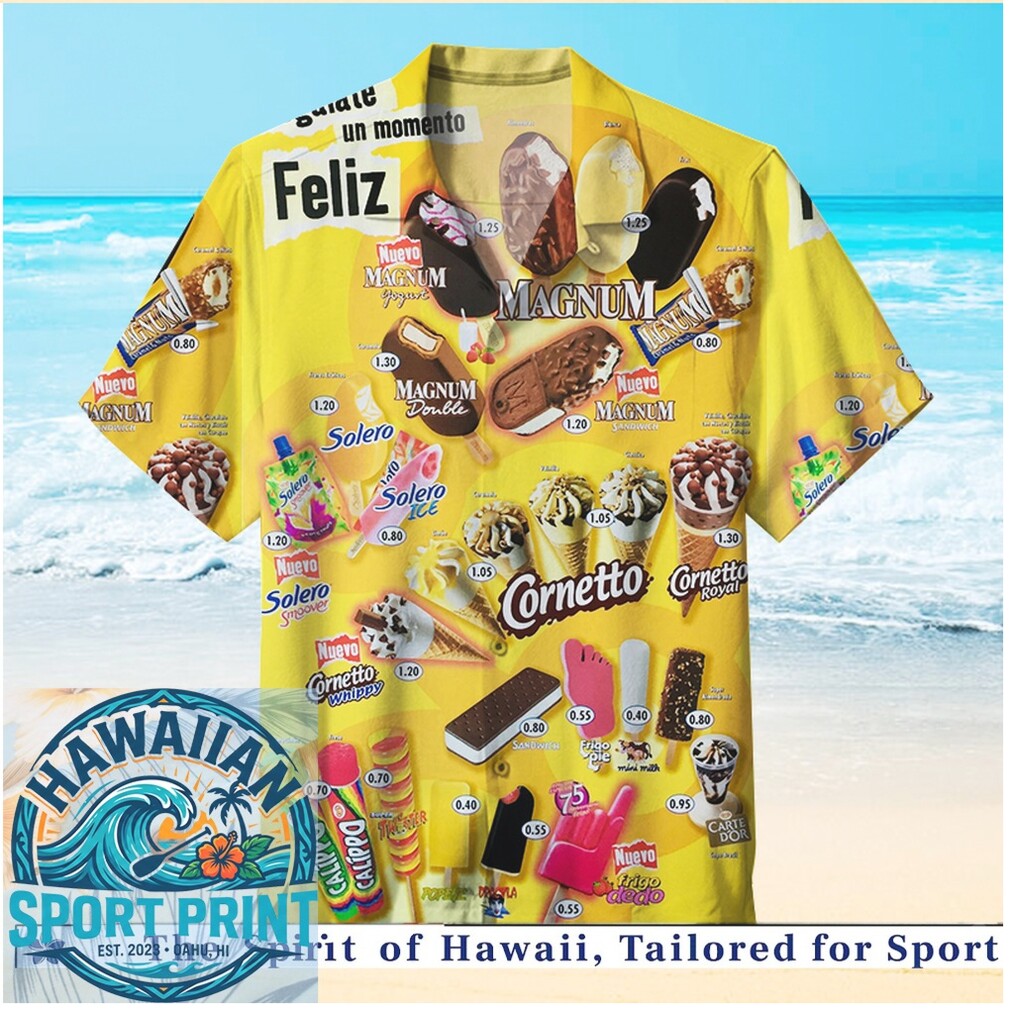 Vintage Ice Cream Magnum Cornetto Summer Beach Tropical Hawaiian Shirt Vintage Ice Cream Magnum Cornetto Summer Beach Tropical Hawaiian Shirt