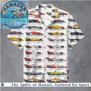 Vintage Indy Race Car Motorsport Graphic Hawaiian Shirt