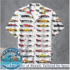 Vintage Indy Race Car Motorsport Graphic Hawaiian Shirt
