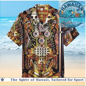 Vintage KISS Pinball Machine Graphic Summer Hawaiian Shirt