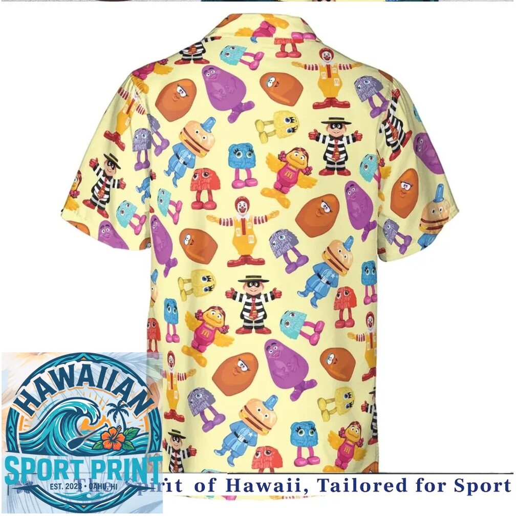 Vintage McDonaldland Fast Food Characters Retro Fast Food Hawaiian Shirt Vintage McDonaldland Fast Food Characters Retro Fast Food Hawaiian Shirt
