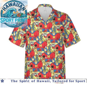 Vintage Mighty Superhero Retro Comic Action Cartoon Hawaiian Shirt